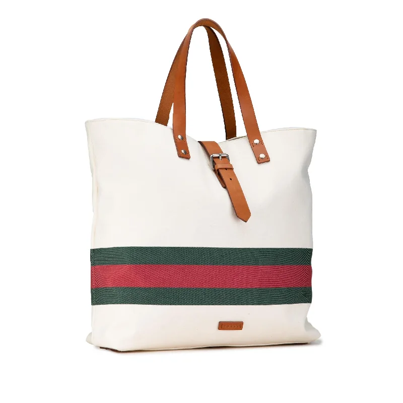 Ladies Gucci shoulder bags with a wide - width strapGucci Canvas Web Tote Wgx5wH)