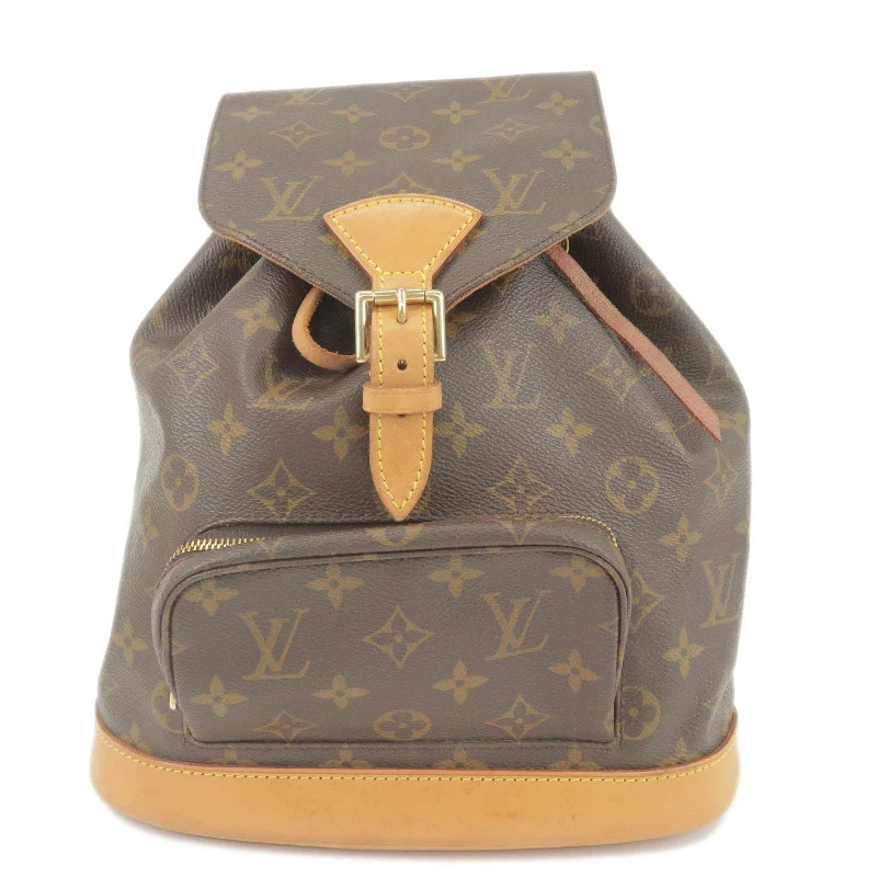 Louis Vuitton bags with a front - zip pocket for small items like keysLouis Vuitton Monogram Montsouris MM Back Pack Bag M51136