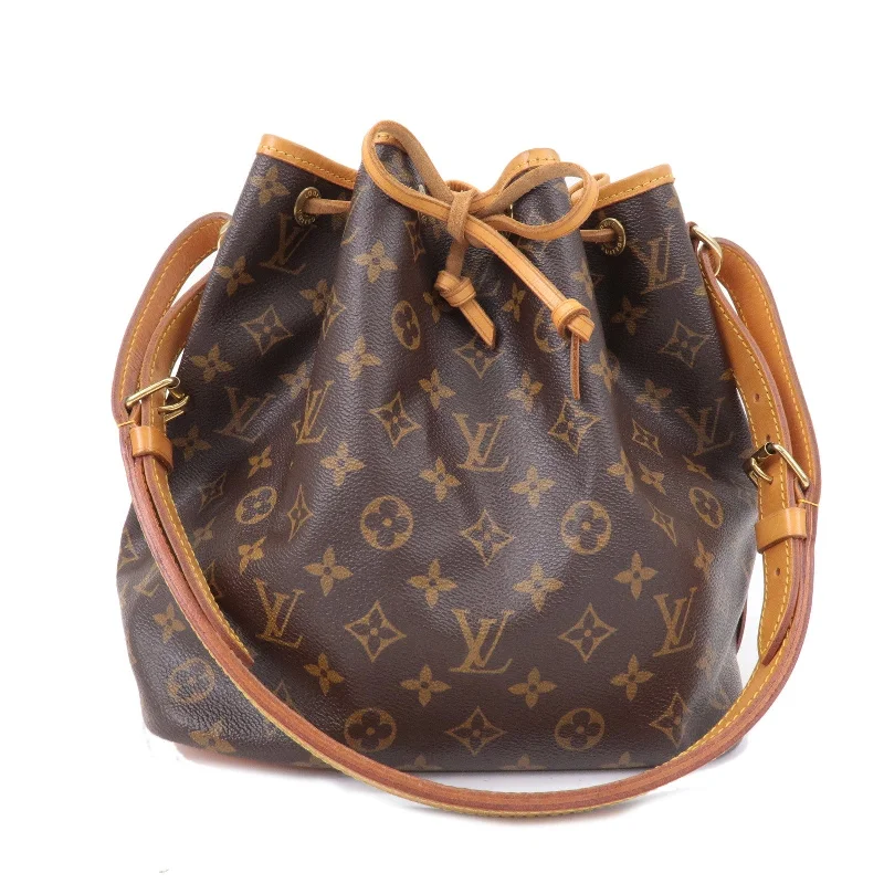 Ladies Louis Vuitton Capucines bags with gold - toned hardwareLouis Vuitton Monogram Petit Noe Shoulder Bag Brown M42226