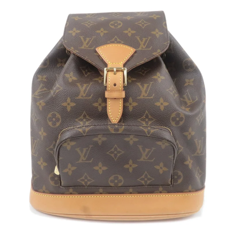 Louis Vuitton handbags with a back - zip pocket for storing valuablesLouis Vuitton Monogram Montsouris MM Back Pack Bag M51136