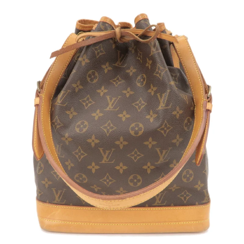 Louis Vuitton tote bags with a printed LV logo on the front for brand visibilityLouis Vuitton Monogram Noe Shoulder Bag Hand Bag Brown M42224