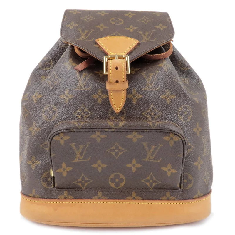 Louis Vuitton crossbody bags in a bold red color for a statementLouis Vuitton Monogram Montsouris MM Back Pack Bag M51136