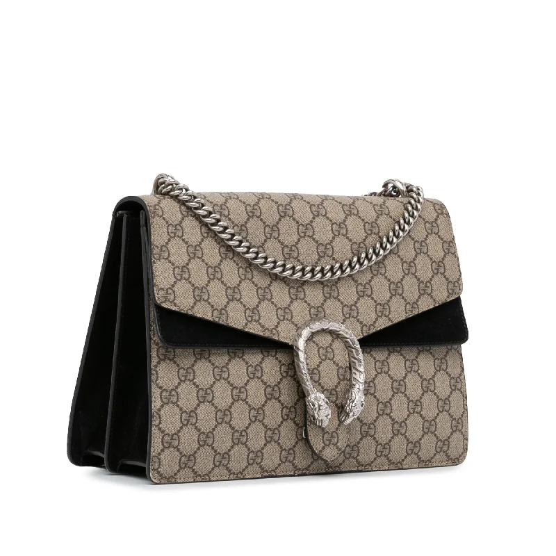 Women Gucci tote bags in GG Supreme canvas for a branded feelGucci Medium GG Supreme Dionysus Shoulder Bag (SHG-NJpfES)