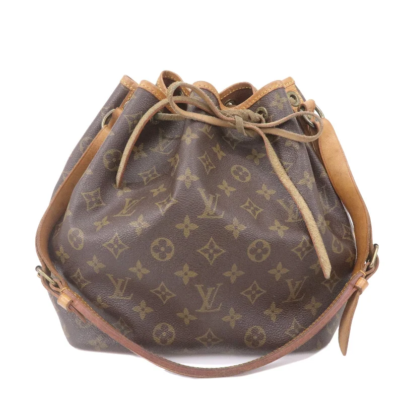 Louis Vuitton tote bags with a double - handle and shoulder - strap optionLouis Vuitton Monogram Petit Noe Shoulder Bag Brown M42226