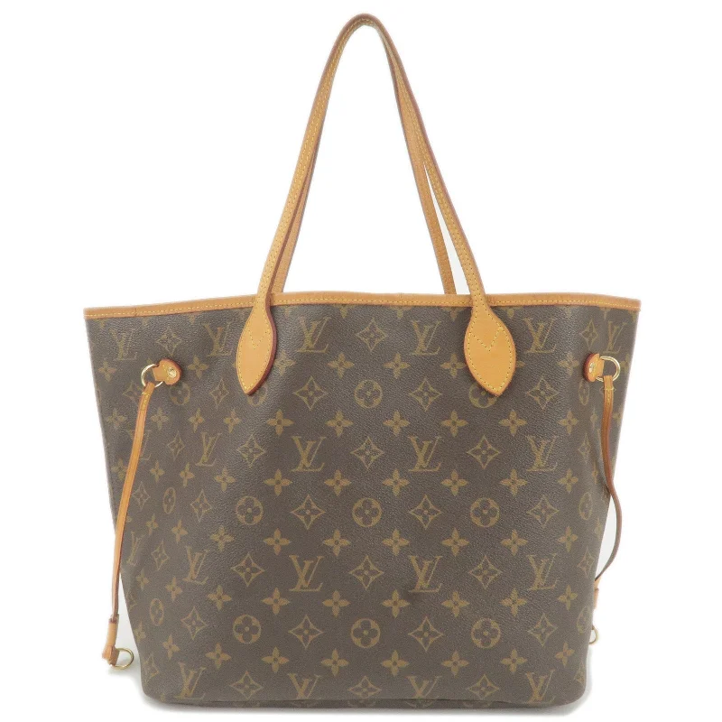 Louis Vuitton bags with a detachable mirror inside for on - the - go touch - upsLouis Vuitton Monogram Neverfull MM Tote Bag Pivoine M41178