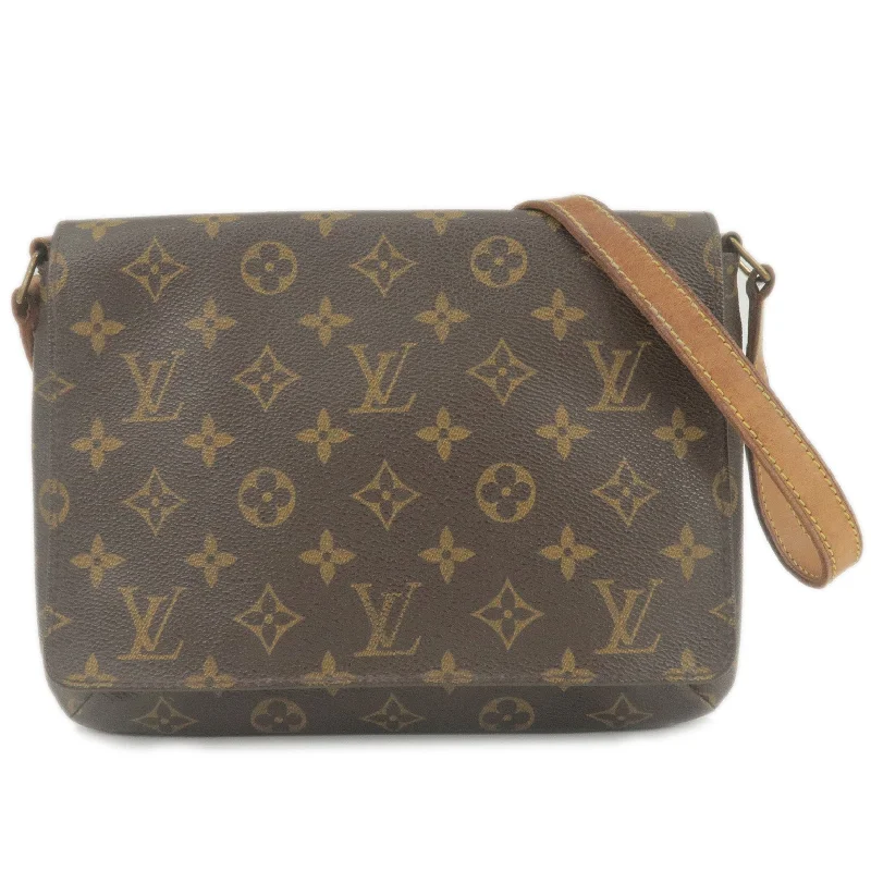 Louis Vuitton tote bags with a printed LV logo on the front for brand visibilityLouis Vuitton Monogram Musette Tango Short Shoulder Bag M51257