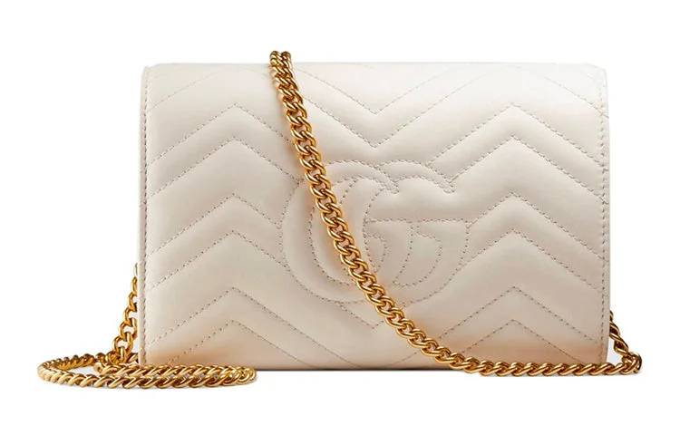 Ladies Gucci Dionysus bags in a pastel color(WMNS) GUCCI Marmont Series Single Shoulder Bag mini White 474575-DTD1T-9022