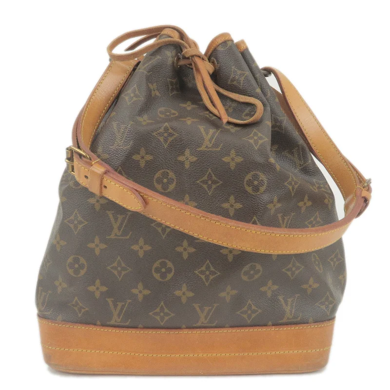 Louis Vuitton tote bags with a printed LV logo on the front for brand visibilityLouis Vuitton Monogram Noe Shoulder Bag M42224