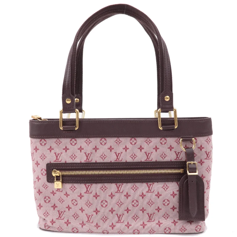 Ladies Louis Vuitton shoulder bags with a magnetic - closure flap for easeLouis Vuitton Monogram Mini Lucille PM Hand Bag Cerise M92678