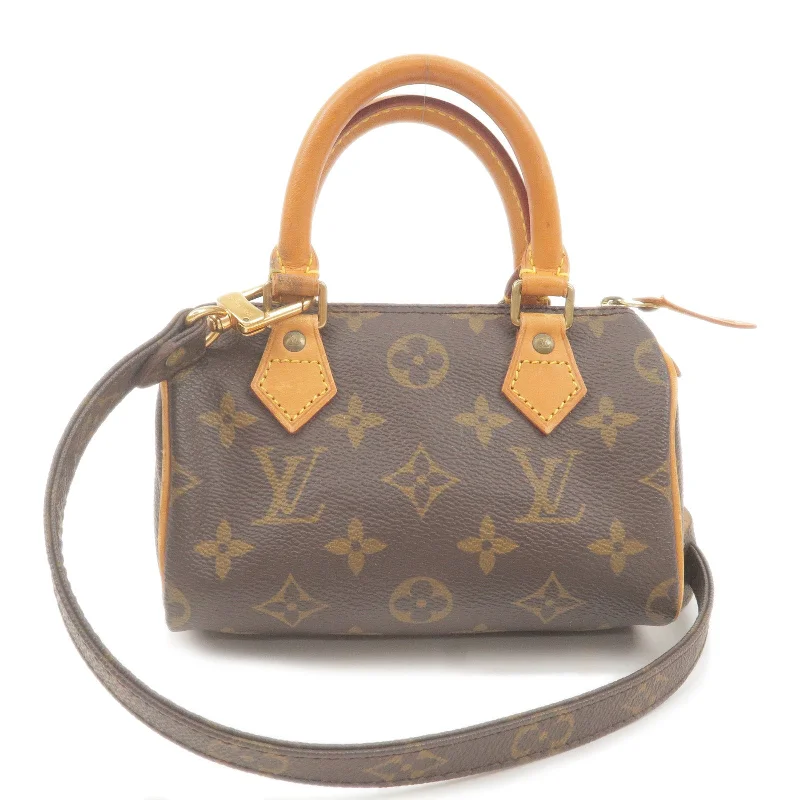 Louis Vuitton bags with a detachable mirror inside for on - the - go touch - upsLouis Vuitton Monogram Mini Speedy & Strap M41534 J75011