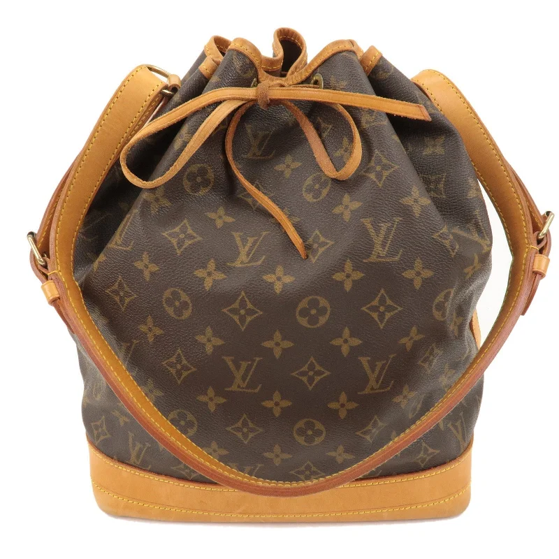 Louis Vuitton backpacks with a hidden back pocket for securityLouis Vuitton Monogram Noe Shoulder Bag Hand Bag Brown M42224