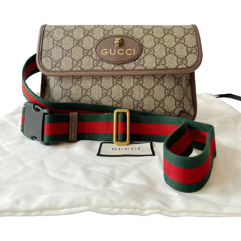 Women Gucci Sylvie bags with a detachable ribbon detailGucci Feline Neo Vintage GG Supreme Belt Bag