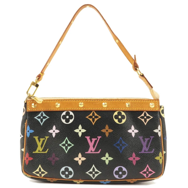 Louis Vuitton bags with a magnetic snap closure for easy accessLouis Vuitton Monogram Multi Color Pochette Accessoires M92648