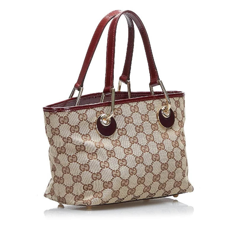 Ladies Gucci shoulder bags with a magnetic - closure flapGucci Mini GG Canvas Eclipse Tote (SHG-b0nqz3)