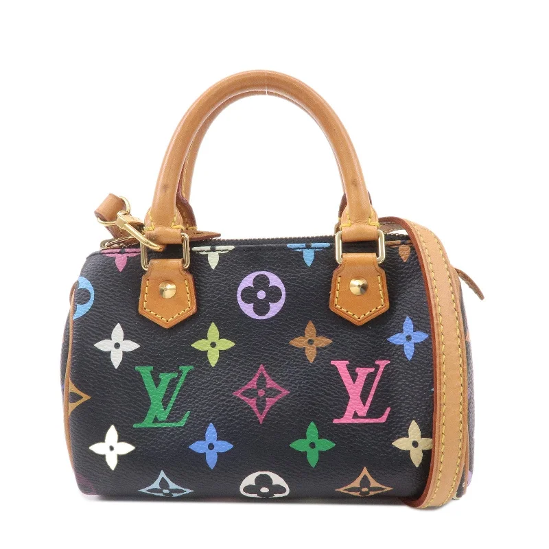 Ladies Louis Vuitton shoulder bags with a wide - width strap for comfortLouis Vuitton Monogram Multi Color Mini Speedy Strap M92644 J00145