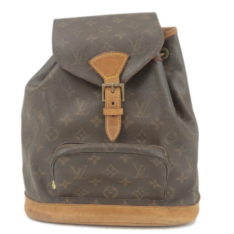 Louis Vuitton tote bags with a printed LV logo on the front for brand visibilityLouis Vuitton Monogram Montsouris MM Back Pack Bag M51136