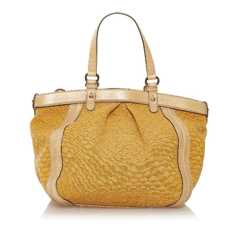 Women Gucci crossbody bags with a woven leather strapGucci Diamante Canvas Handbag (34439)