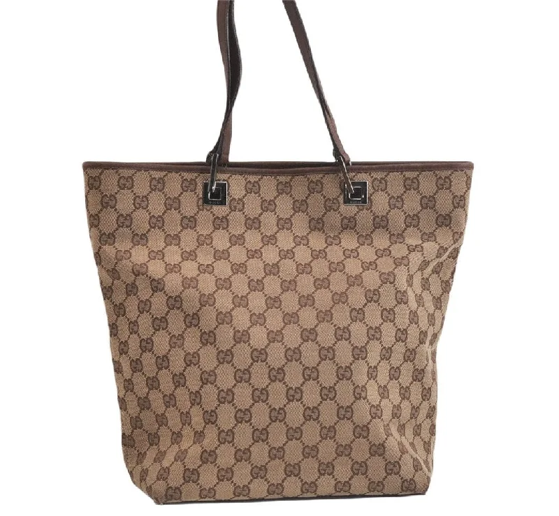 Gucci Marmont bags for women with gold - toned hardwareAuthentic GUCCI Vintage Shoulder Tote Bag GG Canvas Leather 31243 Brown 4892K