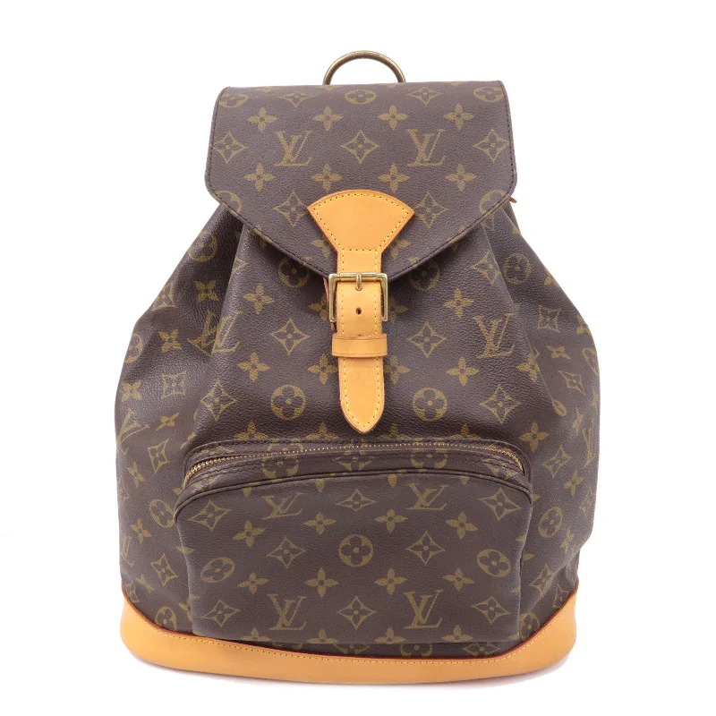 Ladies Louis Vuitton shoulder bags with a single - handle silhouetteLouis Vuitton Monogram Montsouris GM Back Pack Brown M51135