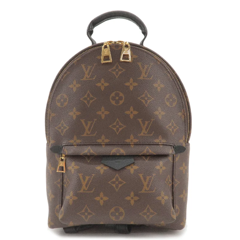 Louis Vuitton bags with a snap - button closure and a decorative charm for styleLouis Vuitton Monogram Palm Springs PM Back Pack M44871