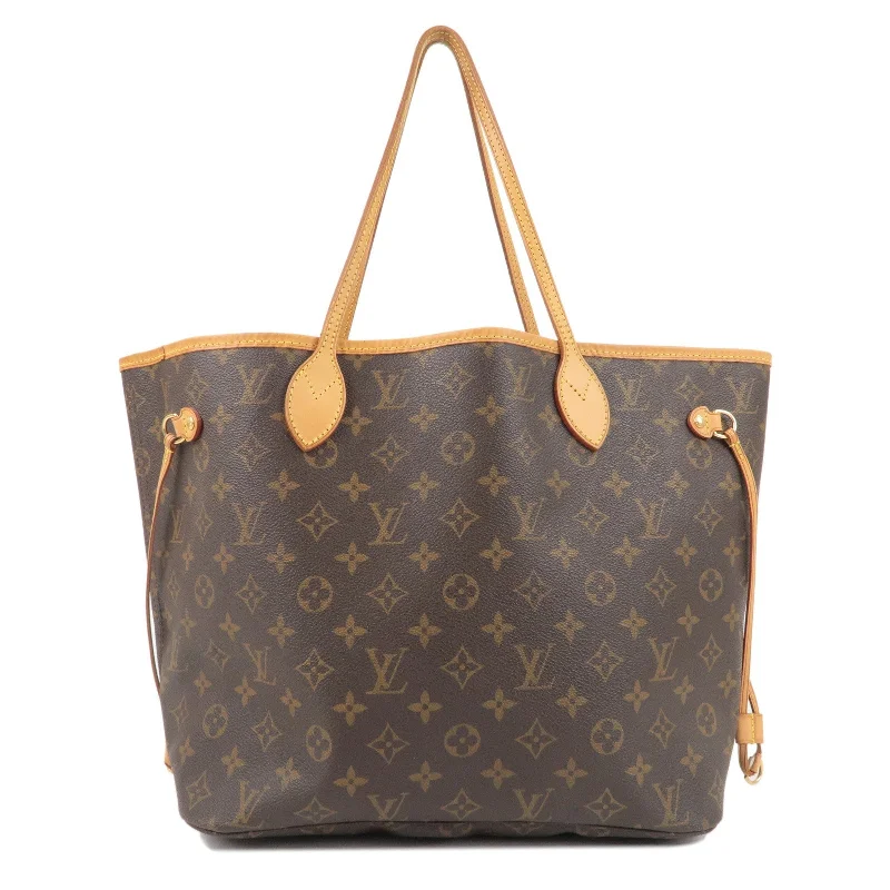 Louis Vuitton bags with a magnetic snap closure for easy accessLouis Vuitton Monogram Neverfull MM Tote Bag Brown M40156