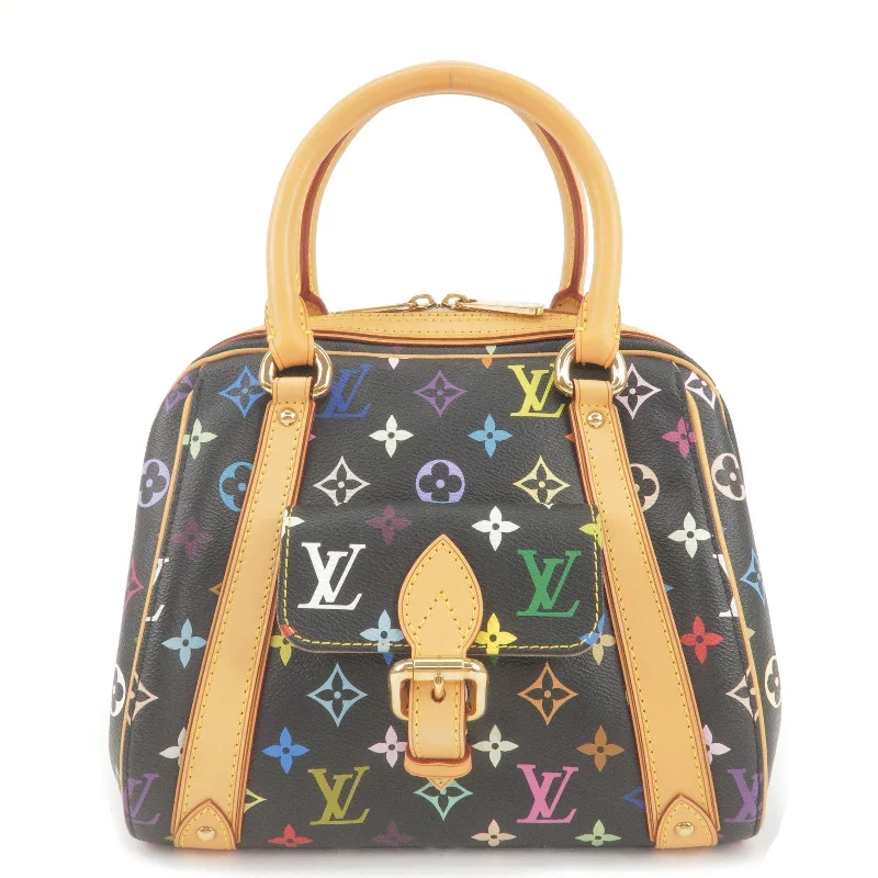 Louis Vuitton tote bags with a printed LV logo on the front for brand visibilityLouis Vuitton Monogram Multi Color Priscilla Hand Bag Noir M40097