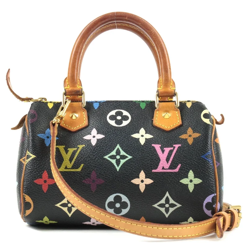 Louis Vuitton bags with a magnetic snap closure for easy accessLouis Vuitton Monogram MultiColor Mini Speedy &Strap M92644 J52314