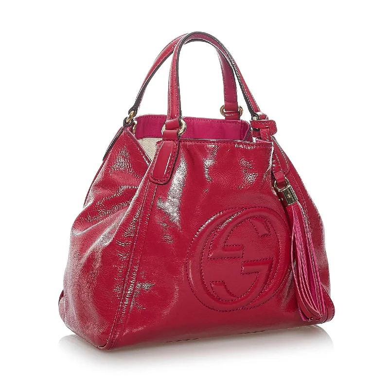 Ladies Gucci shoulder bags with a single - handle designGucci Soho Patent Leather Satchel (SHG-29766)