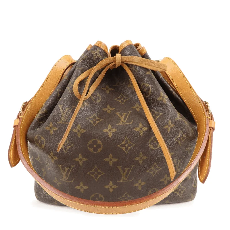 Louis Vuitton bags with a front - flap pocket for quick - access itemsLouis Vuitton Monogram Petit Noe Shoulder Bag Brown M42226