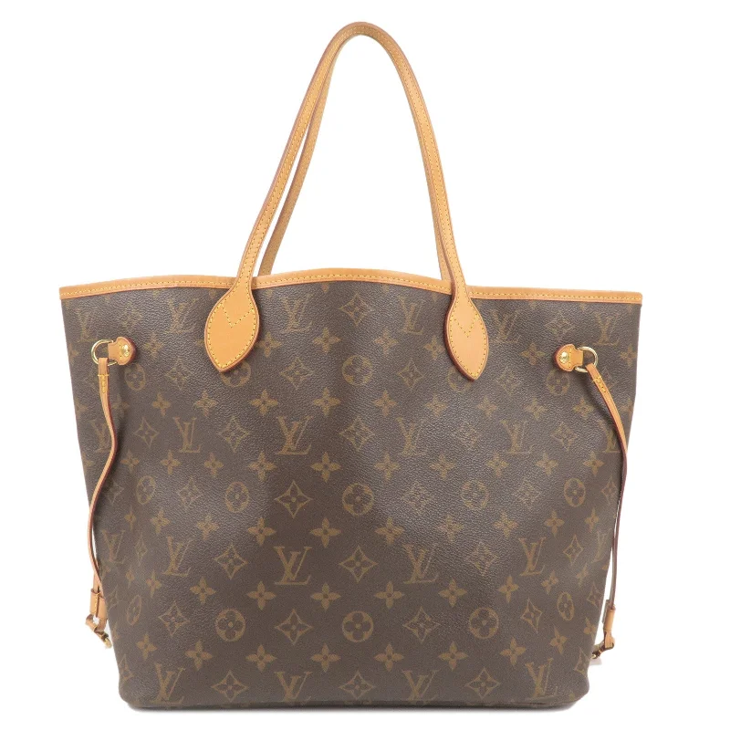 Louis Vuitton bags with a front - flap pocket for quick - access itemsLouis Vuitton Monogram Neverfull MM Tote Bag Brown M40156