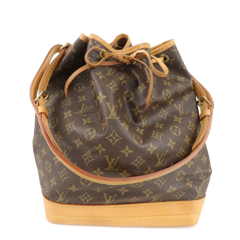 Louis Vuitton crossbody bags in a bold red color for a statementLouis Vuitton Monogram Noe Shoulder Bag Brown M42224