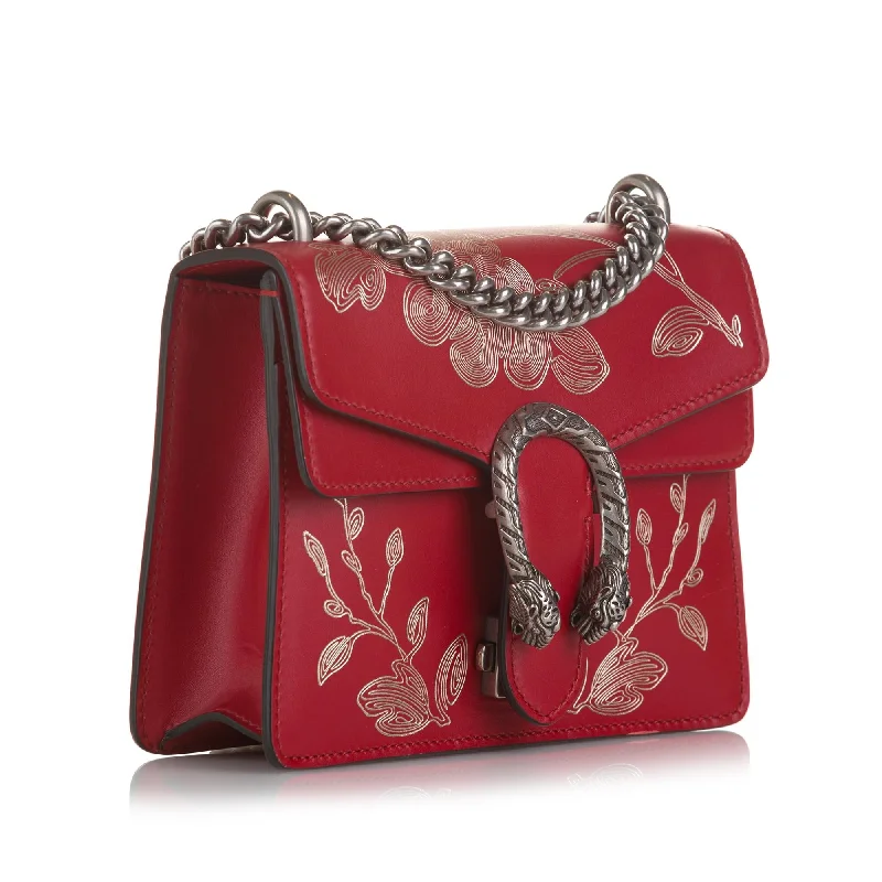 Women Gucci crossbody bags in a bold red colorGucci Chinese New Year Dionysus Crossbody (36981)