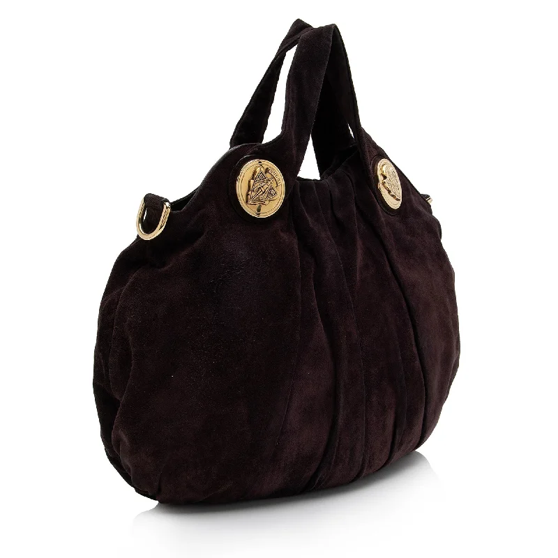 Gucci Marmont bags for women with a contrast - colored interiorGucci Suede Hysteria Large Tote (SHF-RlYmZ3)