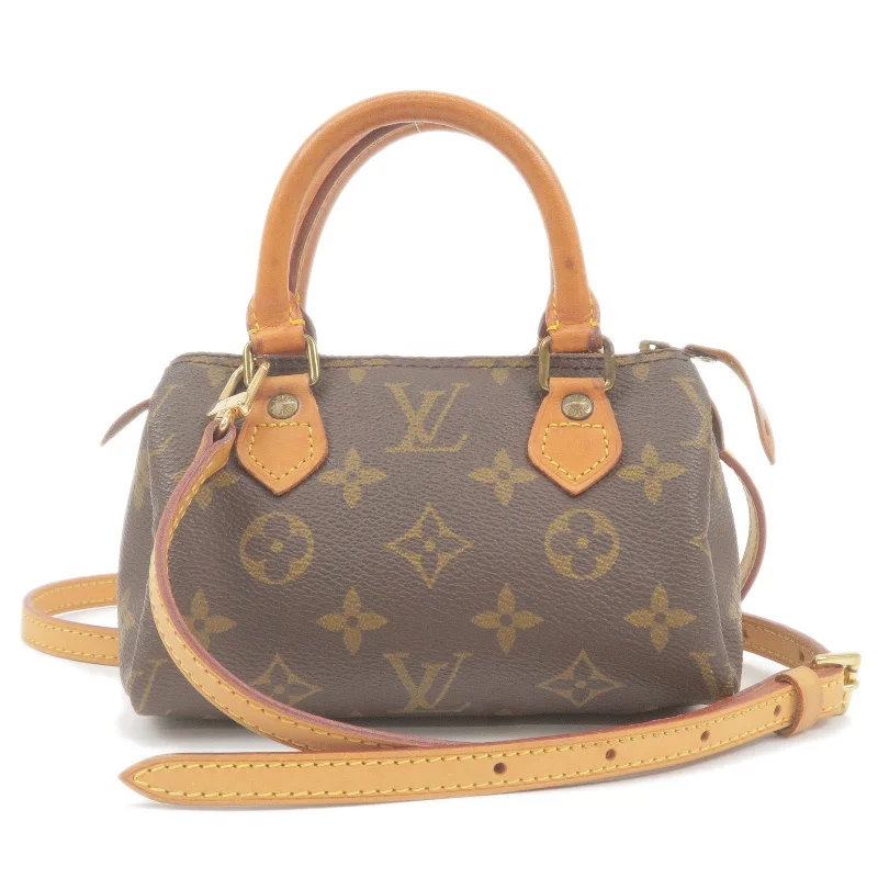 Louis Vuitton bags with a zip - around closure for enhanced securityLouis Vuitton Monogram Mini Speedy & Strap M41534 J52314