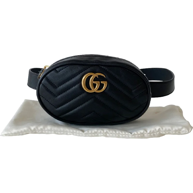 Gucci tote bags for women with a double - handle designGucci Marmont Matelassé Leather Belt Bag