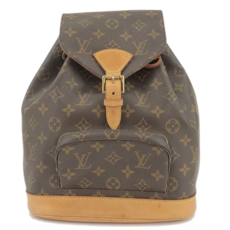 Louis Vuitton handbags with a patent - leather finish for a shiny lookLouis Vuitton Monogram Montsouris MM Back Pack Bag M51136