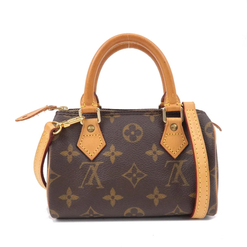 Louis Vuitton handbags with a beaded trim for a touch of glamourLouis Vuitton Monogram Mini Speedy Boston Bag&Strap M41534 J00145