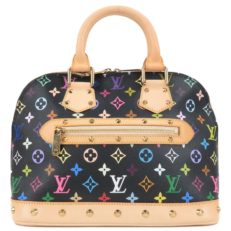 Ladies Louis Vuitton Petite Malle bags with a star - shaped charm for cutenessLouis Vuitton Monogram Multi Color Alma Hand Bag Noir M92646