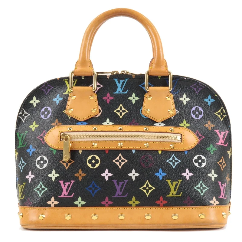 Ladies Louis Vuitton handbags with a detachable coin purse insideLouis Vuitton Monogram Multi Color Alma Hand Bag Noir M92646