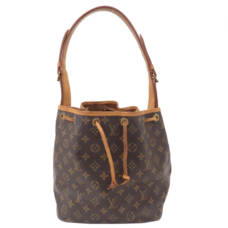 Louis Vuitton handbags with a back - zip pocket for storing valuablesLouis Vuitton Monogram Petit Noe Shoulder Bag Brown M42226