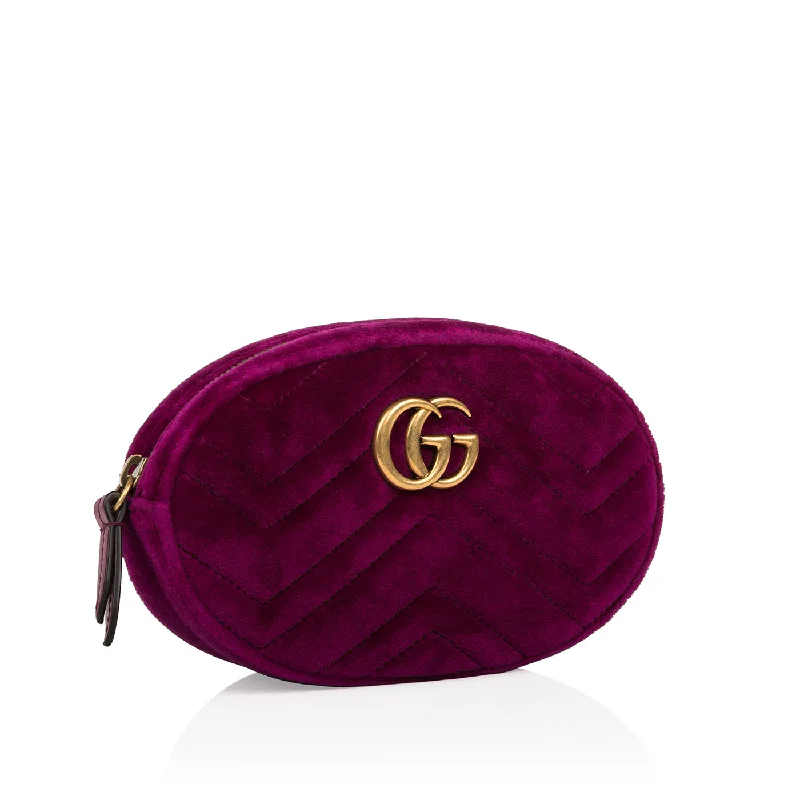 Women Gucci bags with a chain - link trim and a leather bodyGucci Marmont Belt Bag Fuchsia