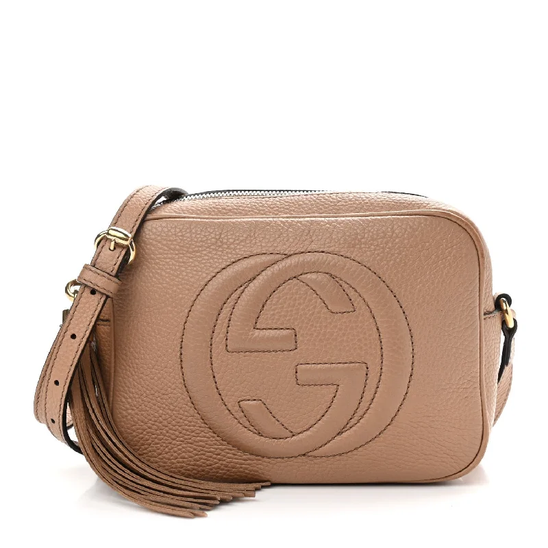 Women Gucci Sylvie bags with a crystal - embellished web stripeGUCCI SOHO CALFSKIN LEATHER  DISCO BAG