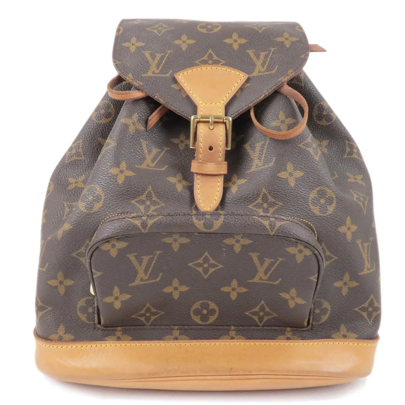 Ladies Louis Vuitton shoulder bags with a single - handle silhouetteLouis Vuitton Monogram Montsouris MM Back Pack Bag M51136