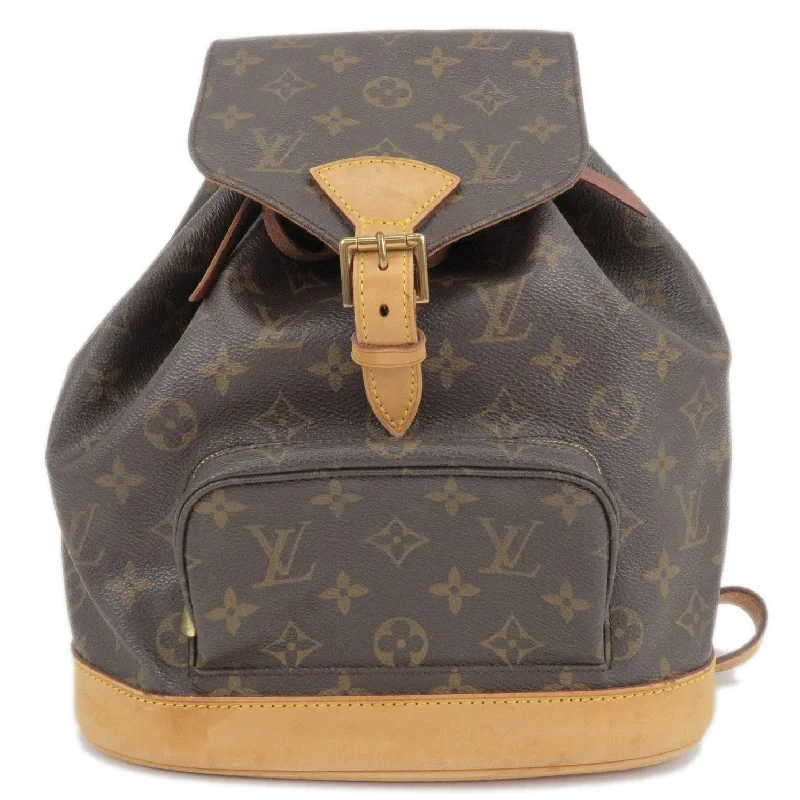 Ladies Louis Vuitton handbags with a detachable coin purse insideLouis Vuitton Monogram Montsouris MM Back Pack Bag M51136