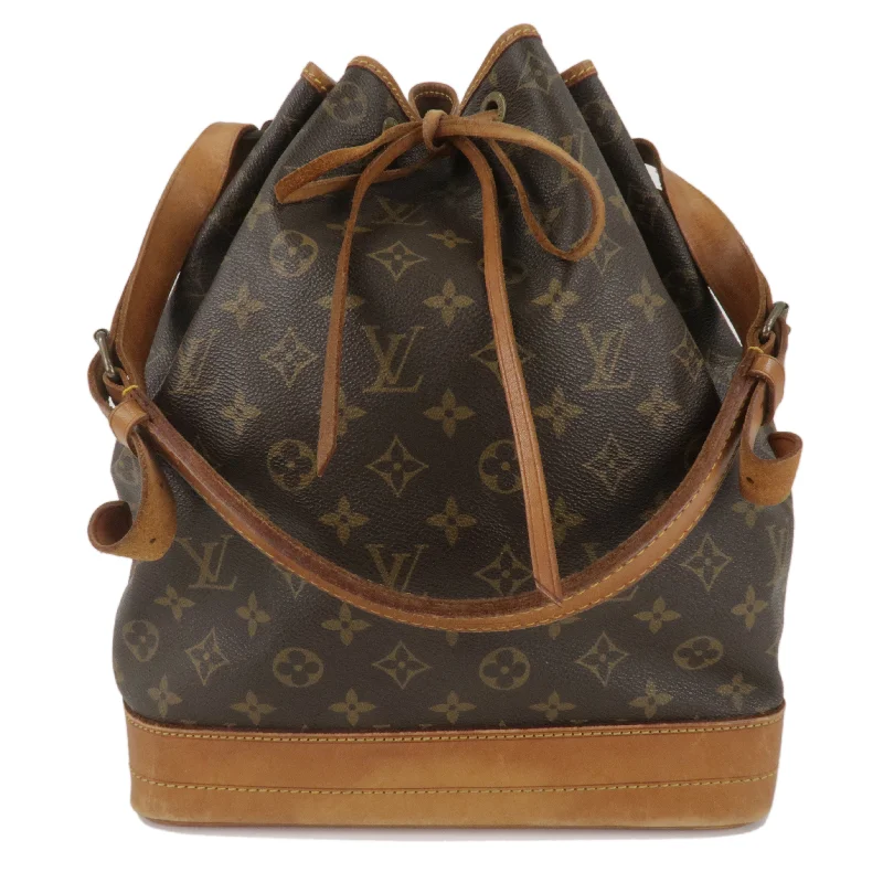 Louis Vuitton bags with a detachable mirror inside for on - the - go touch - upsLouis Vuitton Monogram Noe Shoulder Bag Hand Bag Brown M42224