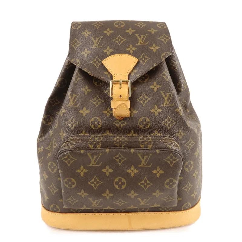 Louis Vuitton bags with a magnetic snap closure for easy accessLouis Vuitton Monogram Montsouris GM Back Pack Brown M51135