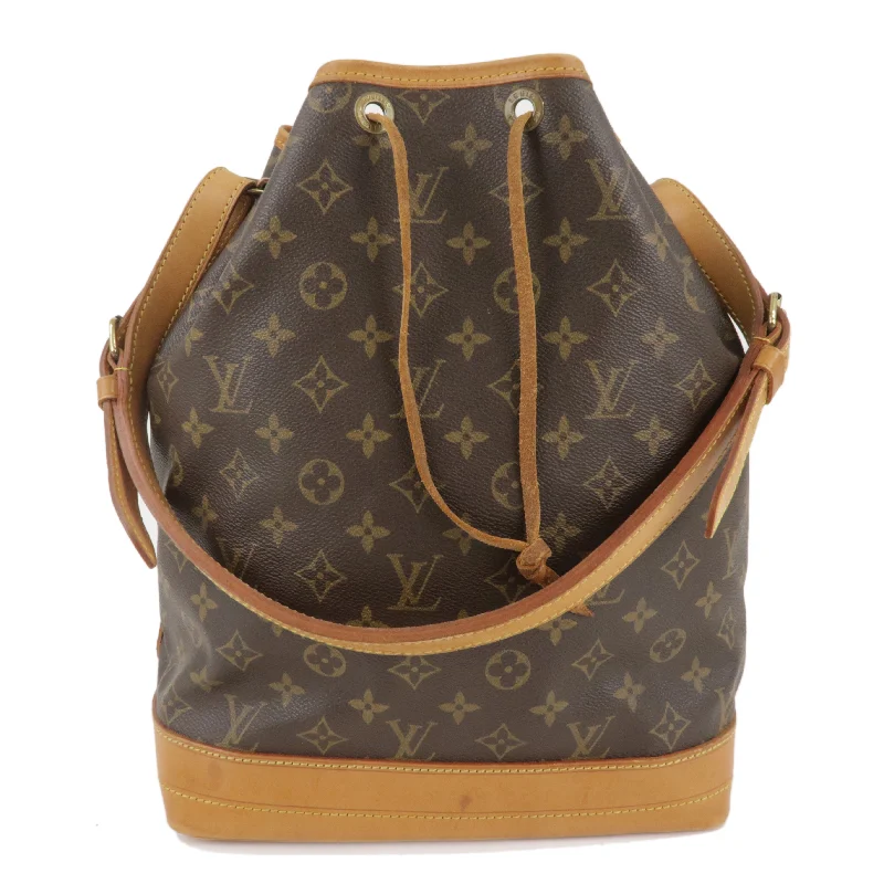 Ladies Louis Vuitton shoulder bags with a wide - width strap for comfortLouis Vuitton Monogram Noe Shoulder Bag Hand Bag Brown M42224