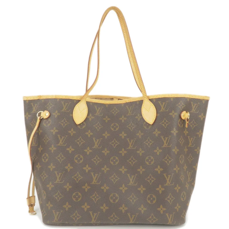 Louis Vuitton handbags with a patent - leather finish for a shiny lookLouis Vuitton Monogram Neverfull MM Tote Bag M40156