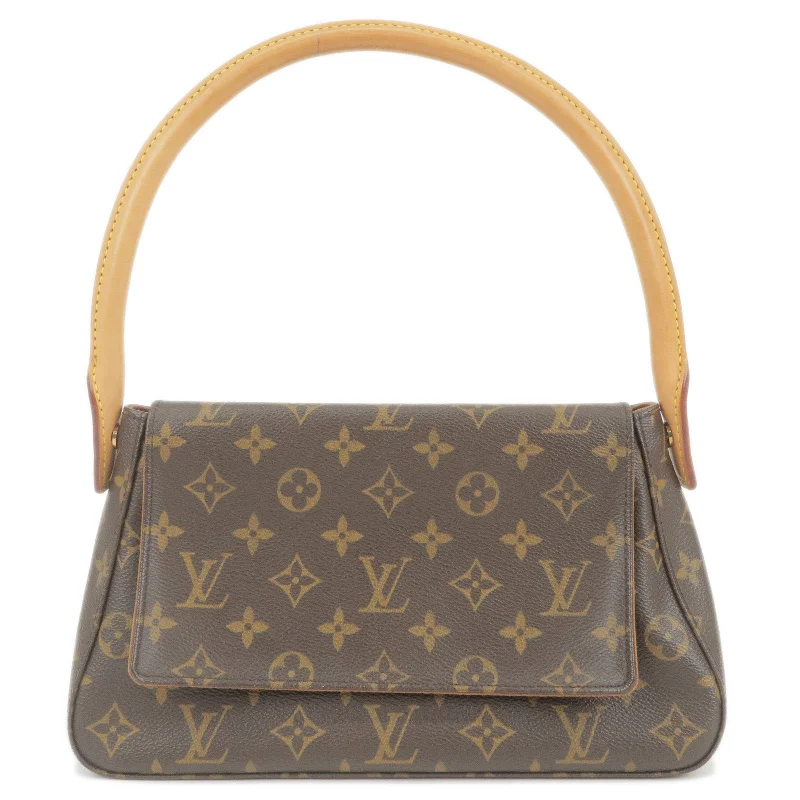 Louis Vuitton bags with a snap - button closure and a decorative charm for styleLouis Vuitton Monogram Mini Looping Shoulder Bag M51147