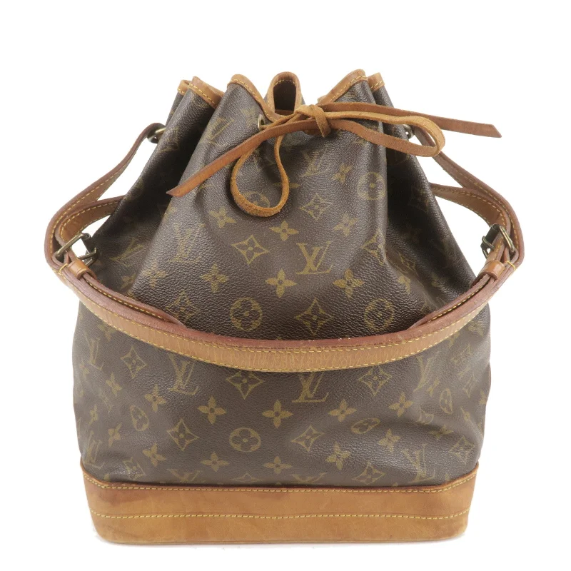 Louis Vuitton tote bags with a double - handle and shoulder - strap optionLouis Vuitton Monogram Noe Shoulder Bag Hand Bag Brown M42224